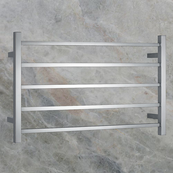 Argent Kubic 600mm 5 Bar Heated Towel Rail Chrome