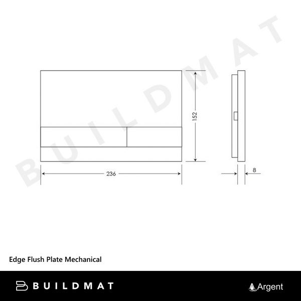 Argent Edge Flush Plate Mechanical Chrome