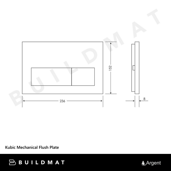 Argent Kubic Mechanical Flush Plate Matte White