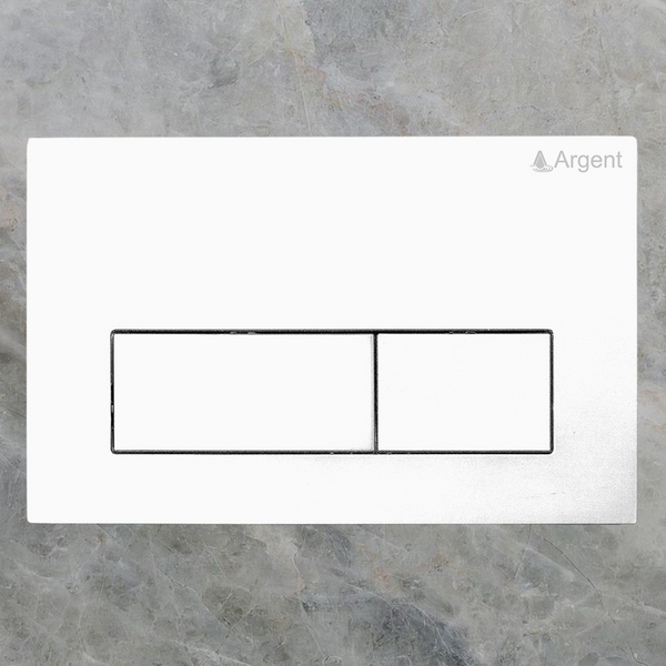 Argent Kubic Mechanical Flush Plate Matte White