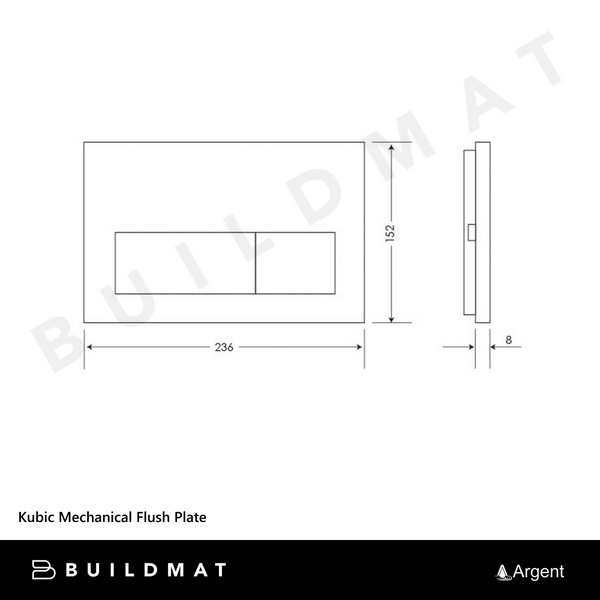 Argent Kubic Mechanical Flush Plate White