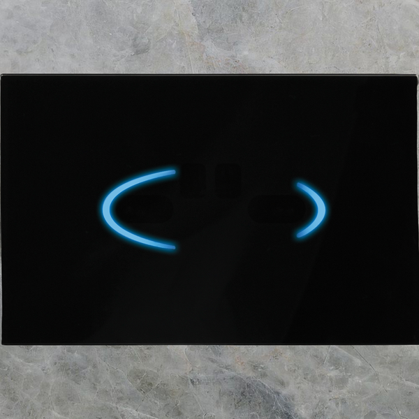 Argent Touchless Flush Plate Black Glass