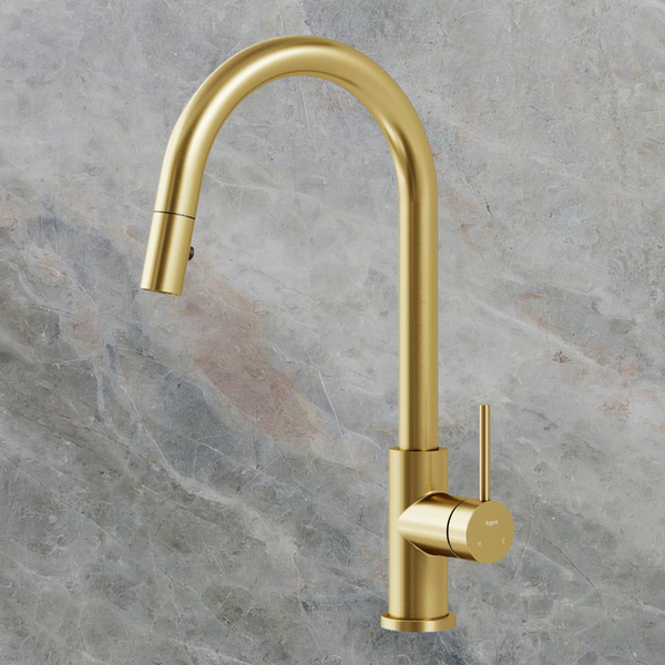 Argent Grace 2.0 Kitchen Mixer Pull Out Spray Brushed Gold Lead Free