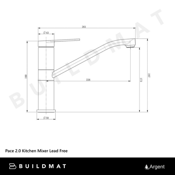 Argent Pace 2.0 Kitchen Mixer Chrome Lead Free