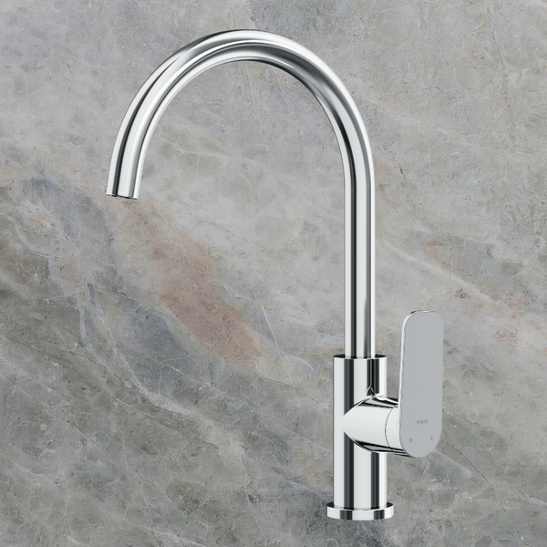 Argent Pace 2.0 Gooseneck Kitchen Mixer Chrome Lead Free