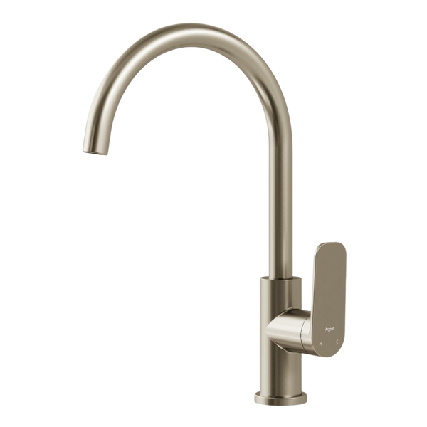 Argent Pace 2.0 Gooseneck Kitchen Mixer Brushed Nickel Lead Free