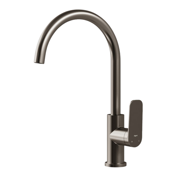 Argent Pace 2.0 Gooseneck Kitchen Mixer Gunmetal Lead Free