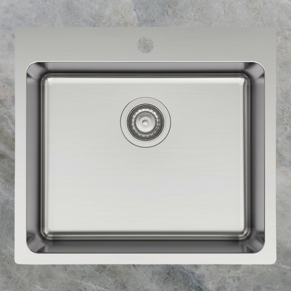 Argent Verve 550mm Stainless Steel Sink 1 Tap Hole Stainless Steel