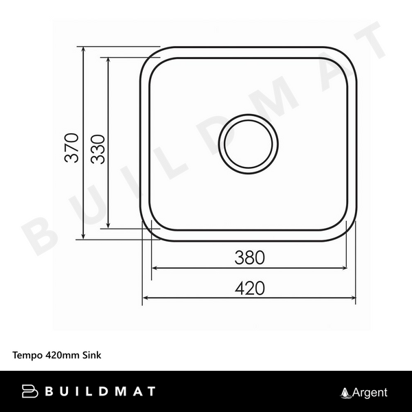 Argent Tempo 420mm Sink Stainless Steel