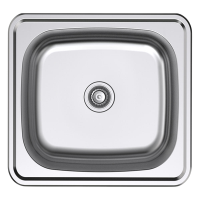 Argent Format 390mm Laundry Sink Sidewall Bypass Right Hand 1 Tap Hole Stainless Steel