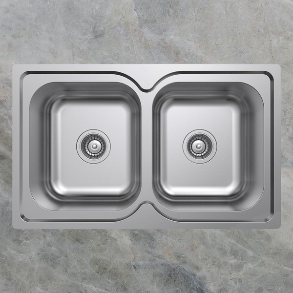 Argent Format 780mm Double Sink Stainless Steel