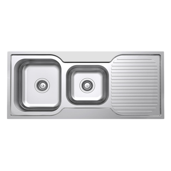 Argent Format 1080mm 1 and 3/4 Sink with Right Hand Drainboard 1 Tap Hole Stainless Steel
