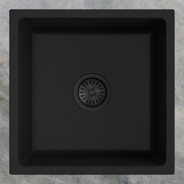 Argent Grace 450mm Single Bowl Granite Sink Matte Black