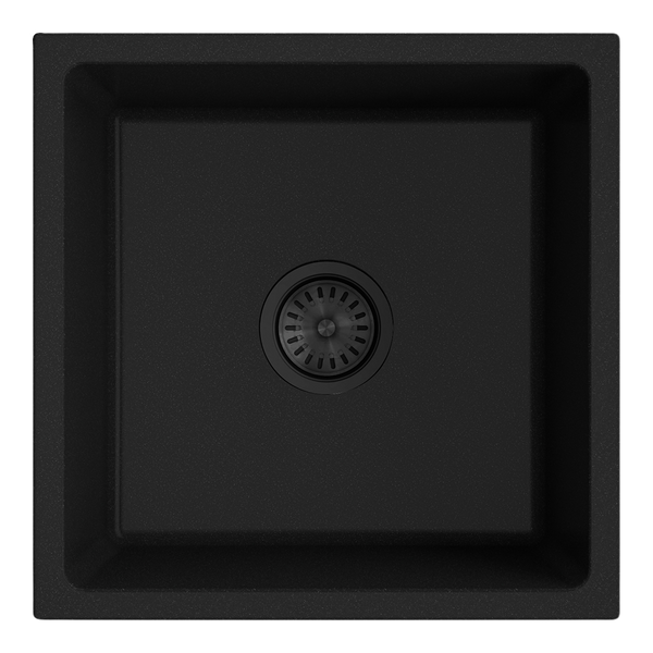 Argent Grace 450mm Single Bowl Granite Sink Matte Black