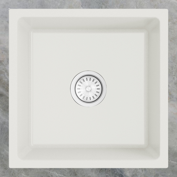 Argent Grace 450mm Single Bowl Granite Sink White