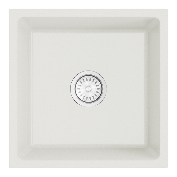 Argent Grace 450mm Single Bowl Granite Sink White