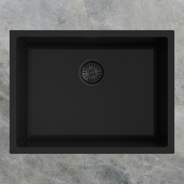 Argent Grace 610mm Single Bowl Granite Sink Matte Black