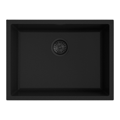 Argent Grace 610mm Single Bowl Granite Sink Matte Black