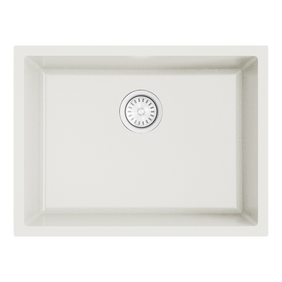 Argent Grace 610mm Single Bowl Granite Sink White