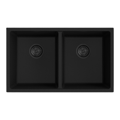 Argent Grace 760mm Double Bowl Granite Sink Matte Black