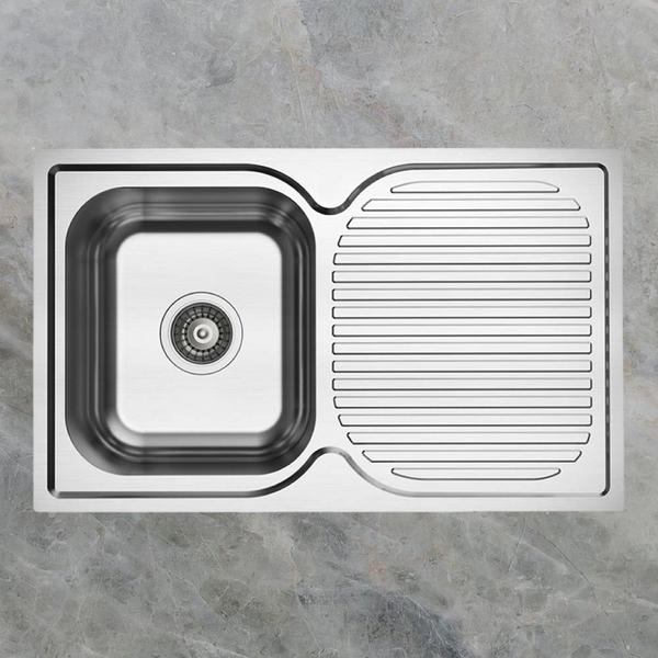Argent Alto 780mm Sink with Right Hand Drainboard Stainless Steel