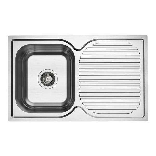 Argent Alto 780mm Sink with Right Hand Drainboard Stainless Steel