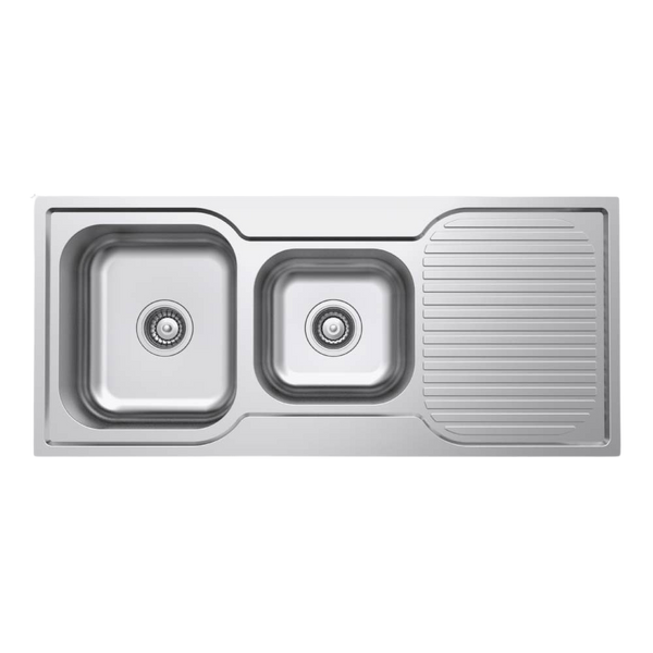Argent Alto 1080mm 1 and 3/4 Sink with Right Hand Drainboard Stainless Steel