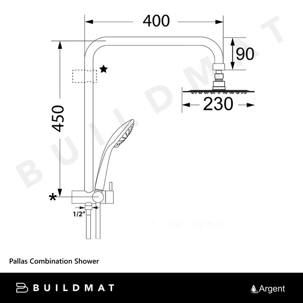 Argent Pallas Combination Shower Chrome