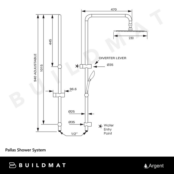 Argent Pallas Shower System Chrome