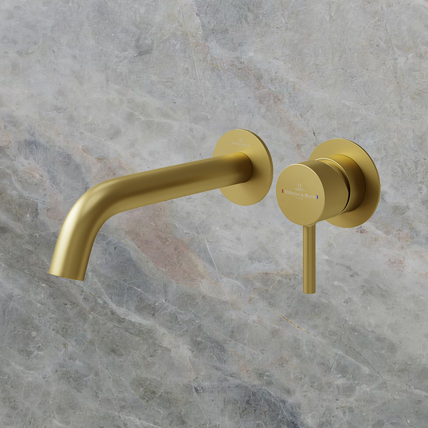 Villeroy & Boch Vita 35mm Wall Mounted Basin/Bath Mixer Brushed Gold Lead Free
