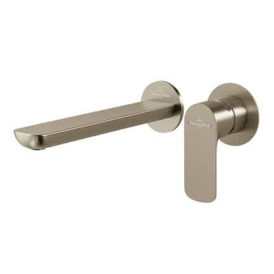 Villeroy & Boch O.Novo Wall Mounted Basin Mixer Brushed Nickel Lead Free