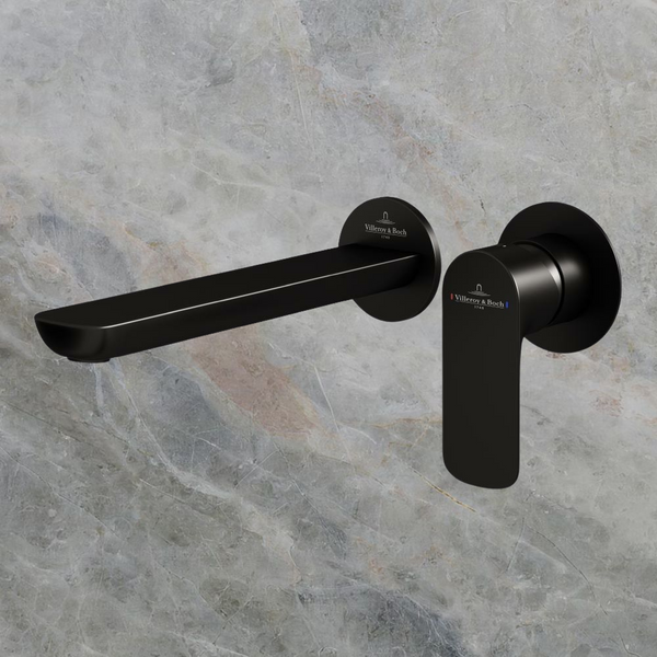 Villeroy & Boch O.Novo Wall Mounted Basin Mixer Matte Black Lead Free