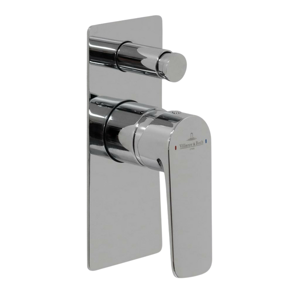 Villeroy & Boch O.Novo Style Rectangular Diverter Mixer Chrome