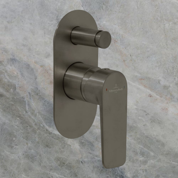 Villeroy & Boch O.Novo Style Diverter Mixer Gunmetal