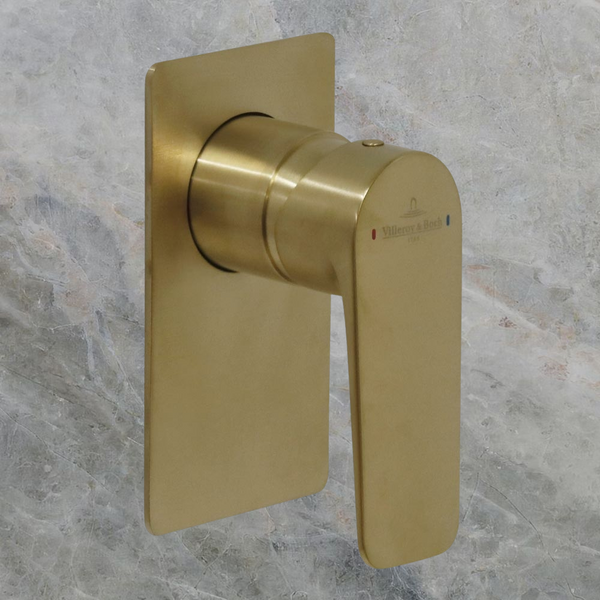 Villeroy & Boch O.Novo Style Rectangular Shower Mixer Brushed Gold