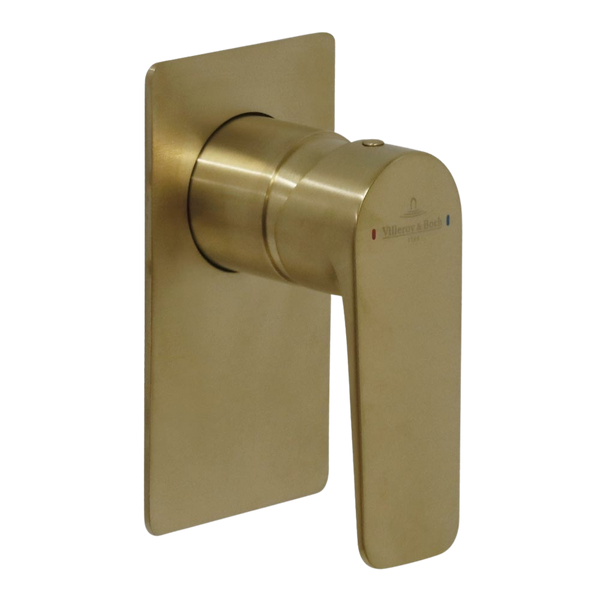 Villeroy & Boch O.Novo Style Rectangular Shower Mixer Brushed Gold