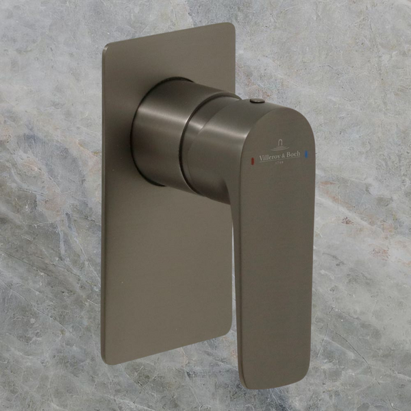 Villeroy & Boch O.Novo Style Rectangular Shower Mixer Gunmetal