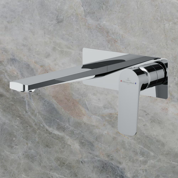 Villeroy & Boch O.Novo Style Rectangular Wall Mounted Basin Mixer Chrome Lead Free