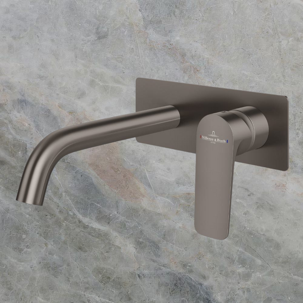 Villeroy & Boch O.Novo Style S Rectangular Wall Mounted Basin Mixer Gunmetal Lead Free