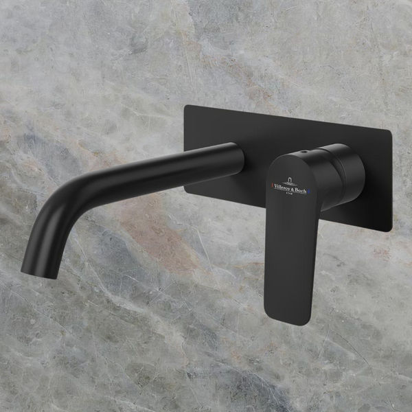 Villeroy & Boch O.Novo Style S Rectangular Wall Mounted Basin Mixer Matte Black Lead Free