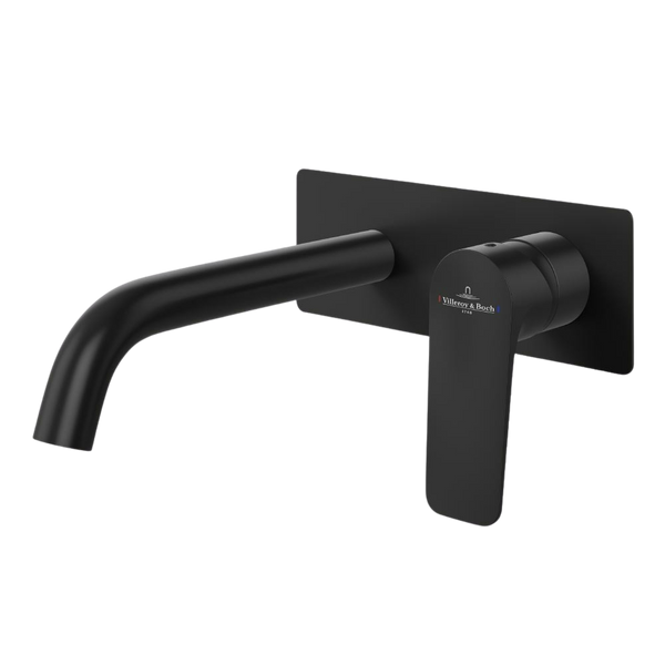 Villeroy & Boch O.Novo Style S Rectangular Wall Mounted Basin Mixer Matte Black Lead Free