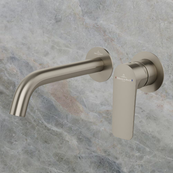 Villeroy & Boch O.Novo Style S Wall Mounted Basin Mixer Brushed Nickel Lead Free