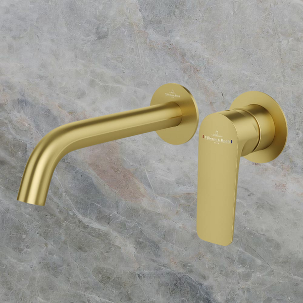 Villeroy & Boch O.Novo Style S Wall Mounted Basin Mixer Brushed Gold Lead Free
