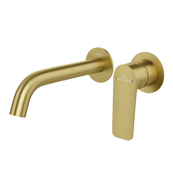 Villeroy & Boch O.Novo Style S Wall Mounted Basin Mixer Brushed Gold Lead Free