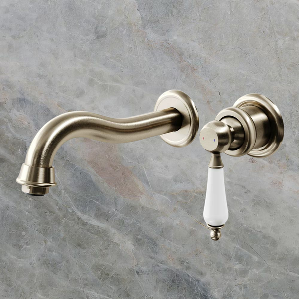 Villeroy & Boch Avia 2.0 Wall Mounted Basin Mixer Ceramic Lever Brushed Nickel Lead Free