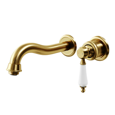 Villeroy & Boch Avia 2.0 Wall Mounted Basin Mixer Ceramic Lever Brushed Gold Lead Free