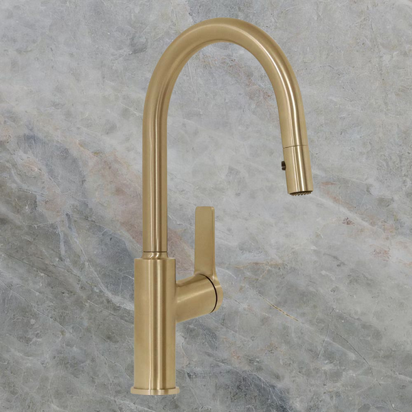 Villeroy & Boch Architectura Kitchen Mixer Pull Out Spray Brushed Gold