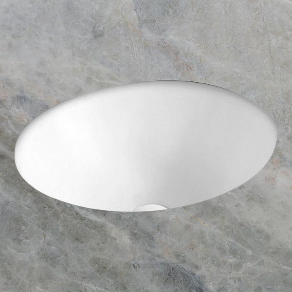 Argent Pace 400mm Round Under Counter Basin with Overflow Gloss White
