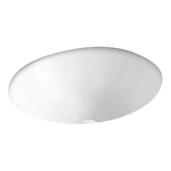 Argent Pace 400mm Round Under Counter Basin with Overflow Gloss White