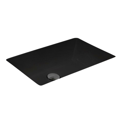 Argent Zen Neu 535mm Rectangular Under Counter Basin with Overflow Matte Black